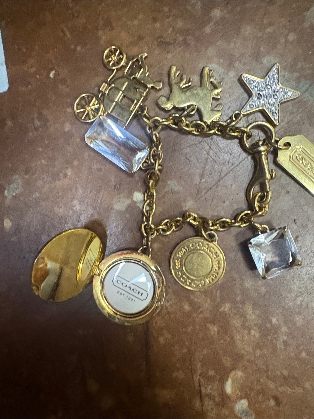 Coach Charm Bracelet Chunky VTG Gold - Picture 3 of 6